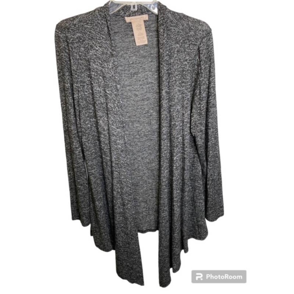 Philosophy Marbled Black Gray‎ Cardigan Sz Large